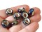 10 13mm Black Rainbow Porcelain Rondelle Beads - Large Hole Beads
